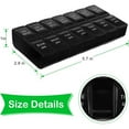 thumbnail image 3 of Arcticice Pill Box 7 Day Pill Organizer 2 Times a Day Compact Pill Travel Case, 14 Individual Compartmented Pill Box with Braille Printed, Black, 3 of 6