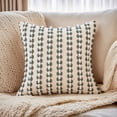 thumbnail image 2 of REGALWOVEN Linen Throw Pillow Covers Set of 1 Striped Decorative Cushion Cases for Sofa Couch Bedroom Home Decor Light Green 18" x 18", 2 of 6