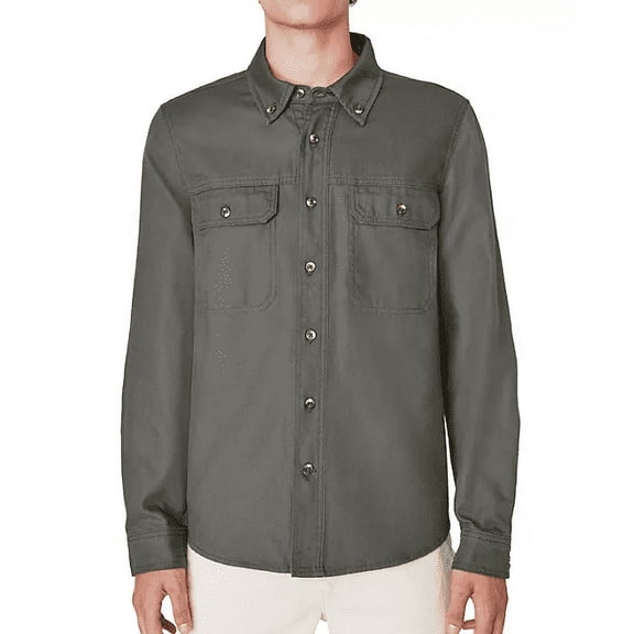 Lucky Brand Men's Long Sleeve Button Down Shirt Jacket (Raven, L)