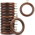 thumbnail image 1 of (Pack of 96 pcs) Handcrafted Natural Rose Wood Curtain Rings with Hooks â€“ 2.5" Outer, 1.75" Inner Diameter â€“ Curtain Ring, Wooden Curtains Rings for Rod with Metal Hooks, 1 of 1