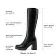 thumbnail image 6 of BURUDANI Women Platform Gogo Knee-High Boots Square Toe Chunky Block Heel Side-Zip Tall Boots, 6 of 8