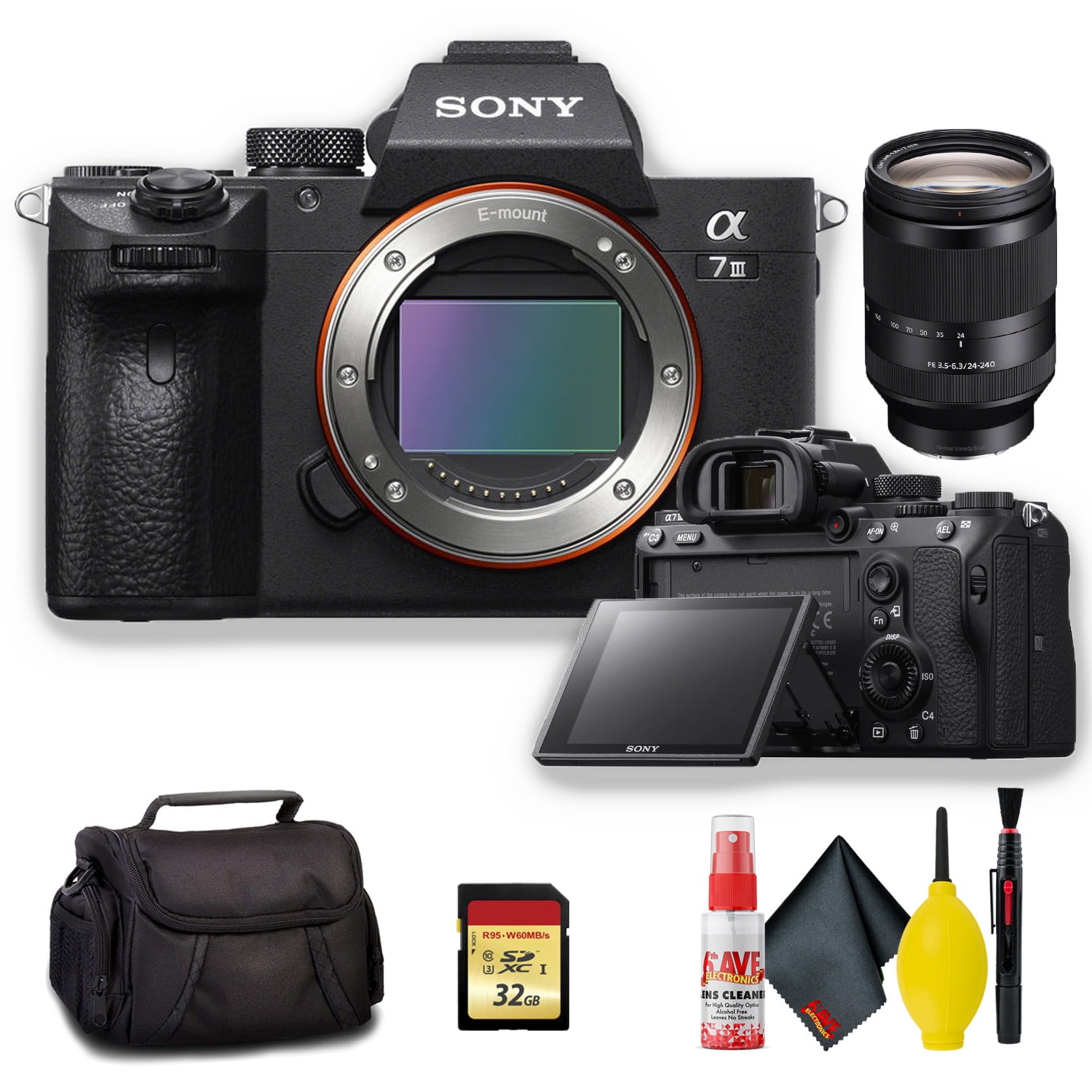Sony Alpha a7 III Mirrorless Digital Camera with Sony FE 24-240mm F/3.5-6.3 OSS E-Mount Lens - Standard Kit(International Model)