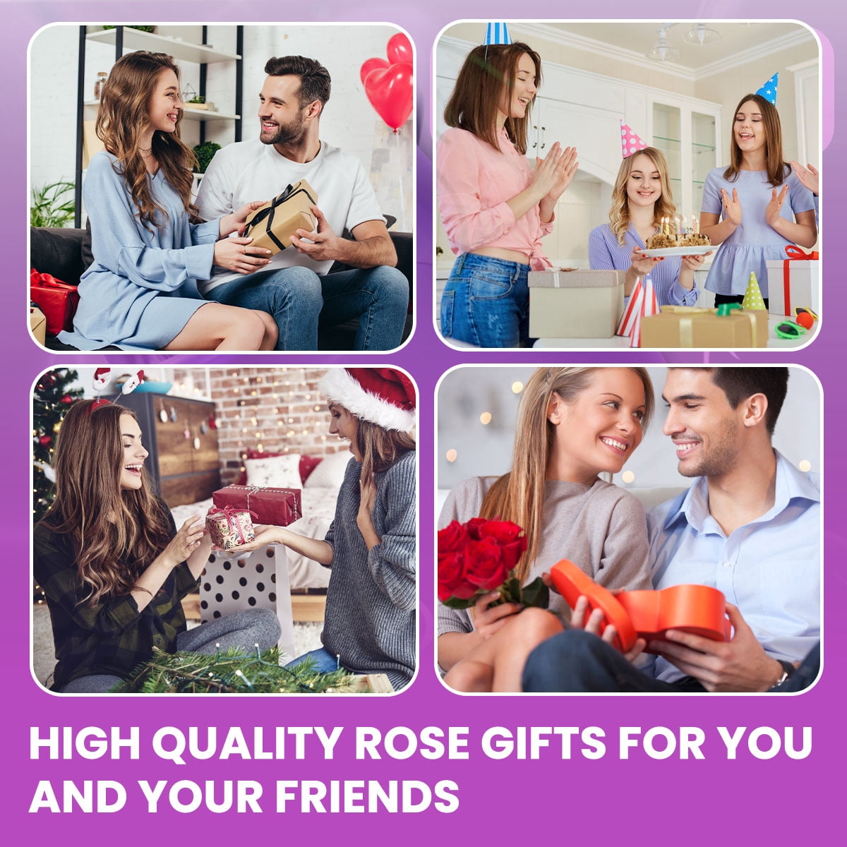 Madiva Rose Toy, Rose Vibrators for Women, Clitoral G Spot Vibrators Adult Toys for Female, Partner Toys for Lovers, Purple