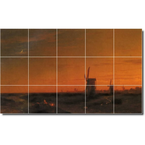 Ceramic Tile Mural-Ivan Aivazovsky Landscapes Painting 279. 60" w x 36" h using (15) 12 x 12 ceramic tiles