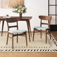 thumbnail image 3 of 5-Piece Mid-Century Modern Dining Set, 1 Wood Frame Dining Table and 4 Upholstered Ergonomic Chairs, Kitchen Furniture for 4, Mint+Walnut, 3 of 9