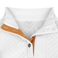 thumbnail image 5 of pstuiky hombres de manga larga, Suéter de hombre con botones, color liso, cuello alto, mangas largas y cuadrados pequeños tops de invierno para hombre l, 5 of 5