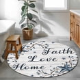 thumbnail image 3 of Round Area Rug 3 Ft, Farmhouse Washable Non-Slip Circle Carpet for Living Room/Bedroom, Blue Country Texas Star Vintage Berries Wooden Low-Profile Small Floor Mats Collection Rugs for Indoor, 3 of 8