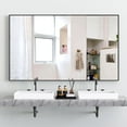 thumbnail image 5 of 60x40 Inch Oversized Modern Bathroom Mirror with Removable Tray & Aluminum Frame - Vertical/Horizontal Wall Mount for Bathroom, Living Room, Bedroom, 5 of 9