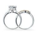 thumbnail image 4 of BERRICLE Sterling Silver 5-Stone Wedding Engagement Rings 2 Carat Cubic Zirconia CZ Solitaire Ring Set for Women, Rhodium Plated Size 8, 4 of 19