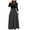 Black, variant on AOOCHASLIY Summer Womens Dresses Women Summer Long Sleeve Floral Printed Casual O-Neck Patchwork Dress Maxi Dress