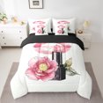 thumbnail image 2 of Castle Fairy Pink Fashion Bedding Comforter Set,Romantic Flower Peony Queen Bedding Sets, 2 of 8