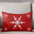 thumbnail image 3 of Red Christmas Throw Pillow Cover 16 x 24 Inch Decorative Pillow Cover Xmas Snowflake Winter Lumbar Pillowcase Seasonal Rectangle Cushion Case for Couch Sofa Bed Living Room, 3 of 7