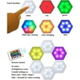 thumbnail image 2 of Smart Hexagon LED Lights Remote DIY Geometry Hex Light Touch Sensitive RGB Colorful Wall-Mounted Panels Puck Light for Bedroom Living Room Hallway Party Celebration Decor Night Light (6 Pack), 2 of 4