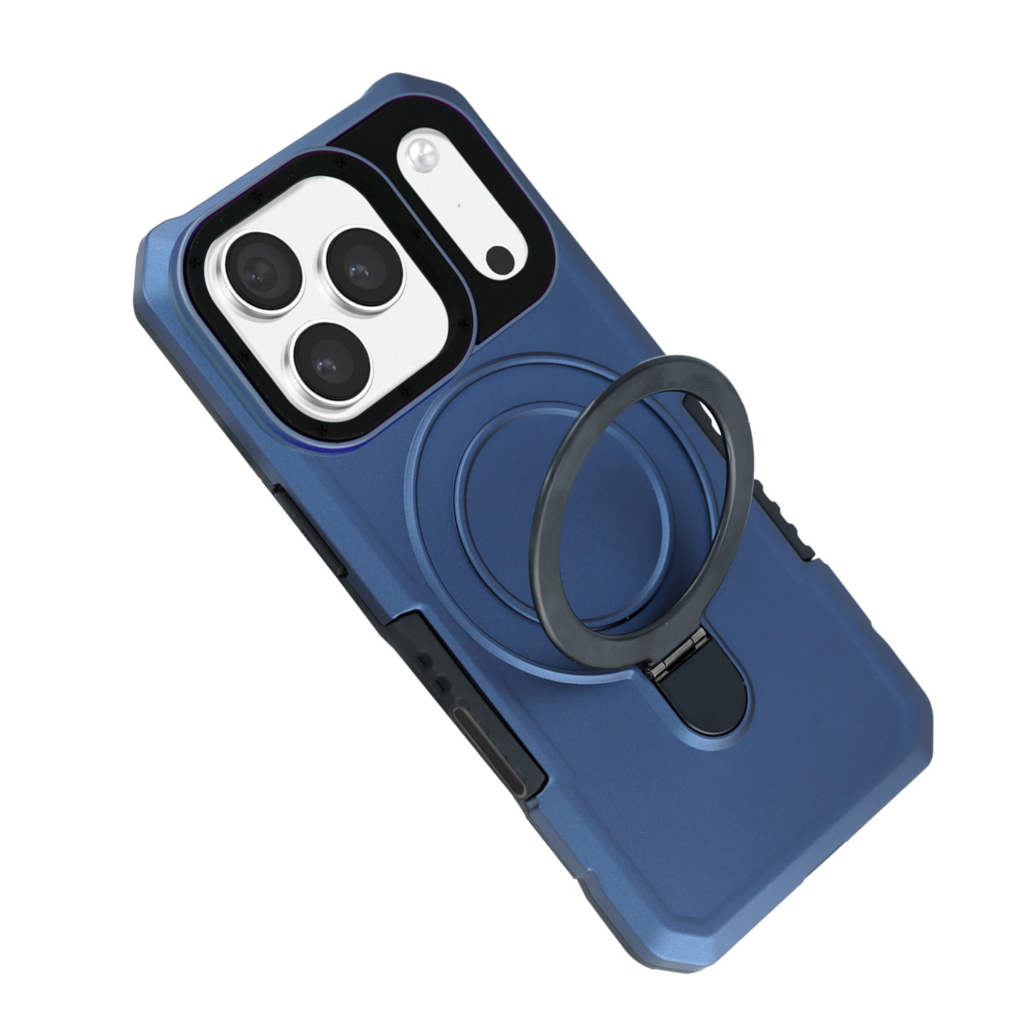 Rugged Hard PC Ring Stand Case for iPhone 17 Pro Max - Blue