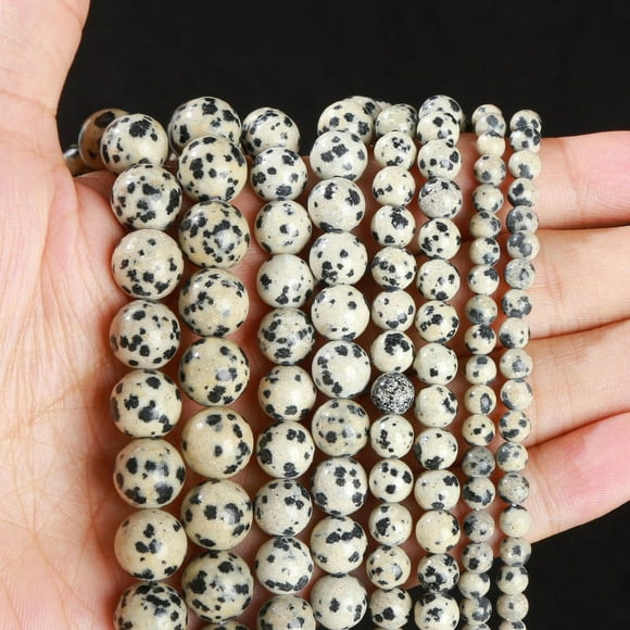 Zhuge 4mm white spotted natural stone semi-finished jewelry accessories, natural stone loose bead DIY bracelet, necklace jewelry accessories
