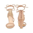 thumbnail image 5 of BLISSFUL STEP Women's Sandals Block Heels Open Toe Strappy Lace up Sandals, 5 of 5