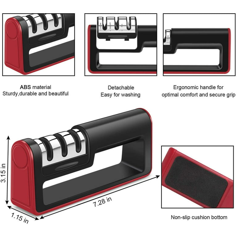 Kitchellence 3-Stage Knife Sharpener In-depth Review: Pleasant to Use, Slow  to Produce Results