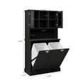 thumbnail image 5 of Tcbosik Kitchen Pantry Storage Cabinet, Freestanding Cupboard with Tilt Out Trash Cabinet, 59.6" Laundry Sort Cabinet for Living Room, Dining Room, Black, 5 of 9