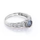 thumbnail image 3 of JeenMata Anillo de Compromiso de Inspiración Victoriana con Diamante Natural de Sal y Pimienta de Corte Redondo de 1,10 Quilates Tallado a Mano en Oro Blanco de 18 K sobre Plata, 3 of 6