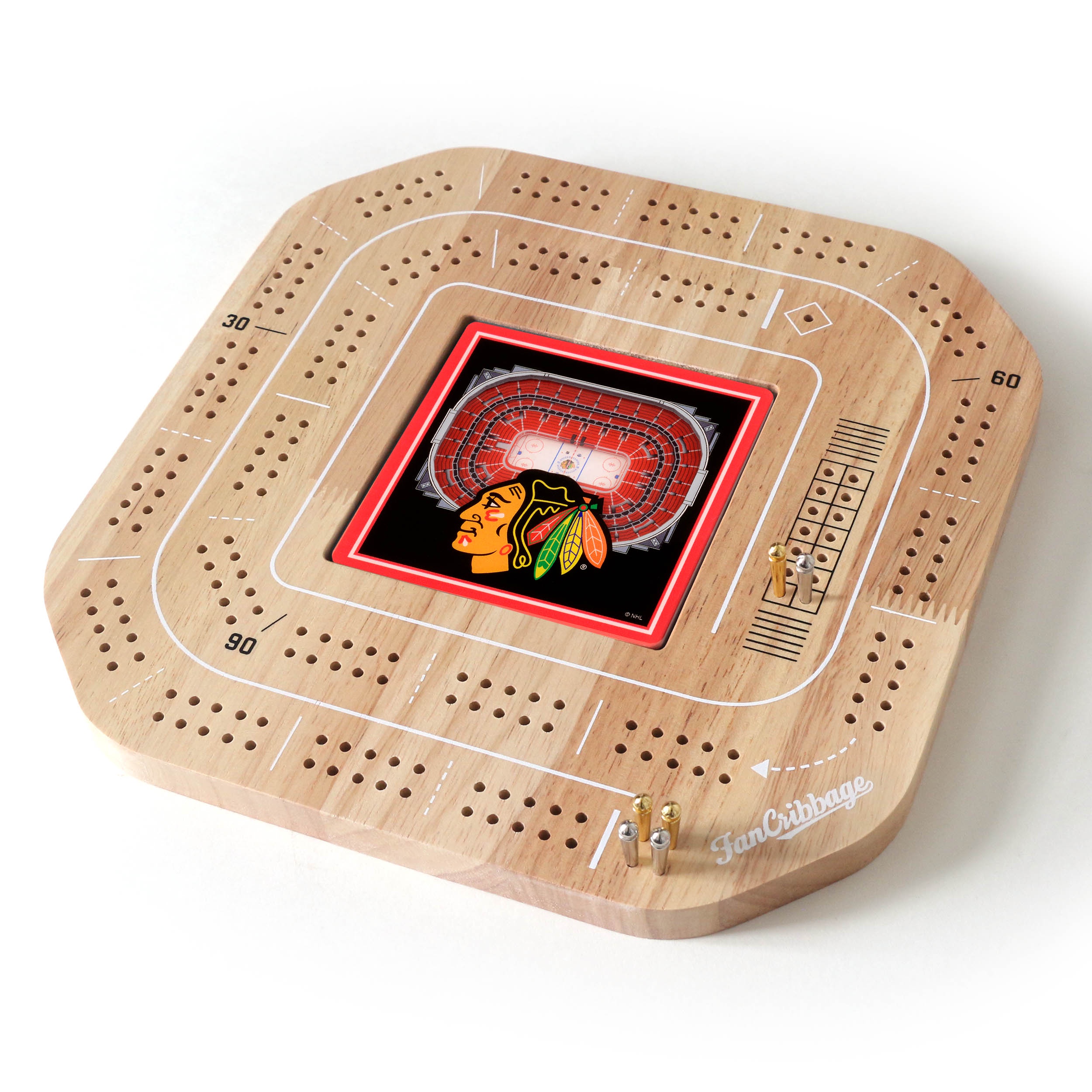 YouTheFan NHL Chicago Blackhawks Stadiumview Cribbage
