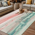 thumbnail image 2 of Fsddascl Peach Blue Ombre Outdoor Rug for Patio/Deck/Porch, Non-Slip Large Area Rug 6 x 9 Ft, Abstract Modern Art Fluid Striped Indoor Outdoor Rugs Washable Area Rugs, Reversible Camping Rug Carpet, 2 of 5