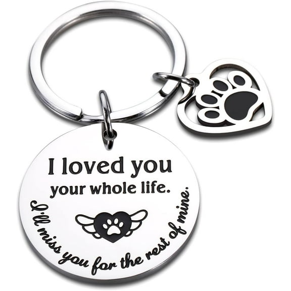Pet Memorial Gifts Dog Cat Remembrance Bereavement Gifts Keychain Dog Memorial Gifts for Loss of Dog Pup Puppy Sympathy Gifts for Men Women Pet Lover Owner Friends Paw Print Presents for Men Women