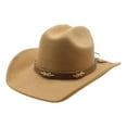 thumbnail image 3 of Classic Western Cowboy Hats Men - Women Men Western Shapeable Wide Brim Sun Hat Cowboy Hat,Yellow,One Size, 3 of 6