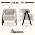 thumbnail image 2 of Costway 2 PCS Faux Rabbit Fur Upholstered Armchair w/Lumbar Pillow & Metal Legs Gray, 2 of 7