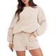 thumbnail image 1 of Puntoco Mujeres Moda Cuello Redondo Blusa Manga Larga Tops Sudadera Pantalones Cortos Casual Traje Conjuntos Puntoco Puntoco-864, 1 of 9