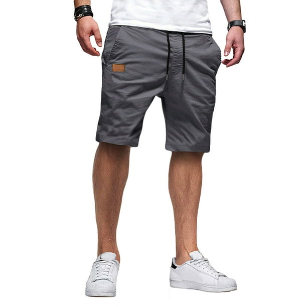 Lucakuins Pantalones cortos de carga para hombre, pantalones cortos de verano con cordón, ropa de calle con bolsillos Lucakuins moda