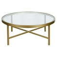 Evelyn&Zoe Contemporary Round Coffee Table with Glass Top