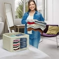 thumbnail image 5 of Sorbus Storage Bin with Dividers, Stackable & Foldable with Window & Handles for Linens & Clothes, 5 of 6