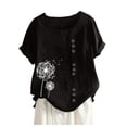 thumbnail image 1 of Plus Size Tops For Womens Casual Loose Button Linen Plus Size Daily Boho Tanic T-Shirt Blouse Tops, 1 of 6