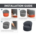 thumbnail image 7 of LKJYER Velvet Swivel Barrel Chair Cover, Soft Round Club Armchair Slipcover Modern Accent Chair Slipcover Stretch Single Sofa Cover Washable for Living Room Furniture Protector(Large), 7 of 7