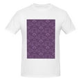 thumbnail image 4 of Bingfone Retro Florals Purple Men'S Loose Fit Short-Sleeve Pocket T-Shirt, 4 of 7