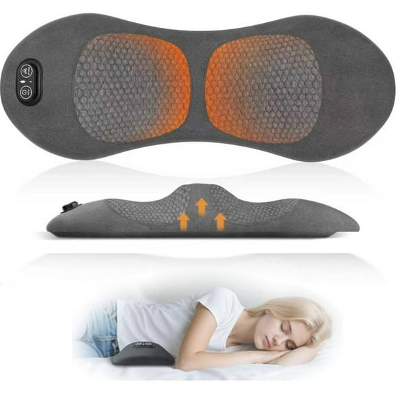 3-in-1 massager Lumbar Support Pillow, smooth spine triple fusion back massager for Lower Back and Sciatica Pain Relief, Deep Tissue Relaxation for Bed or Office Chair