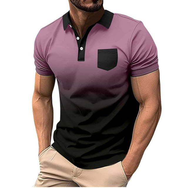 ameIAEA Men's Summer Short Sleeve Casual 3 Button T-Shirts Basic Golf Work Tees Tops with Pocket