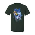 thumbnail image 2 of Wolf Painting Splatter Abstract Art Animal Lover Men's Graphic T-Shirt, Forest Green, 4XL, 2 of 3