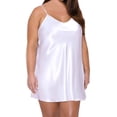 thumbnail image 1 of KVMeteor Women's Plus Size Solid Color Cold Shoulder Spaghetti Strap Sexy Nightdress, 1 of 2