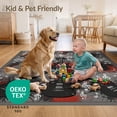 thumbnail image 4 of ODIKA 2'x3' Ultra-Soft Accent Mat, Music Notes Rock Grunge Hip Vintage Distressed Border Guitar Flowing Dynamic None Washable, Bare feet friendly, Easy Care Indoor rug for Bedside, Footrest, 4 of 7