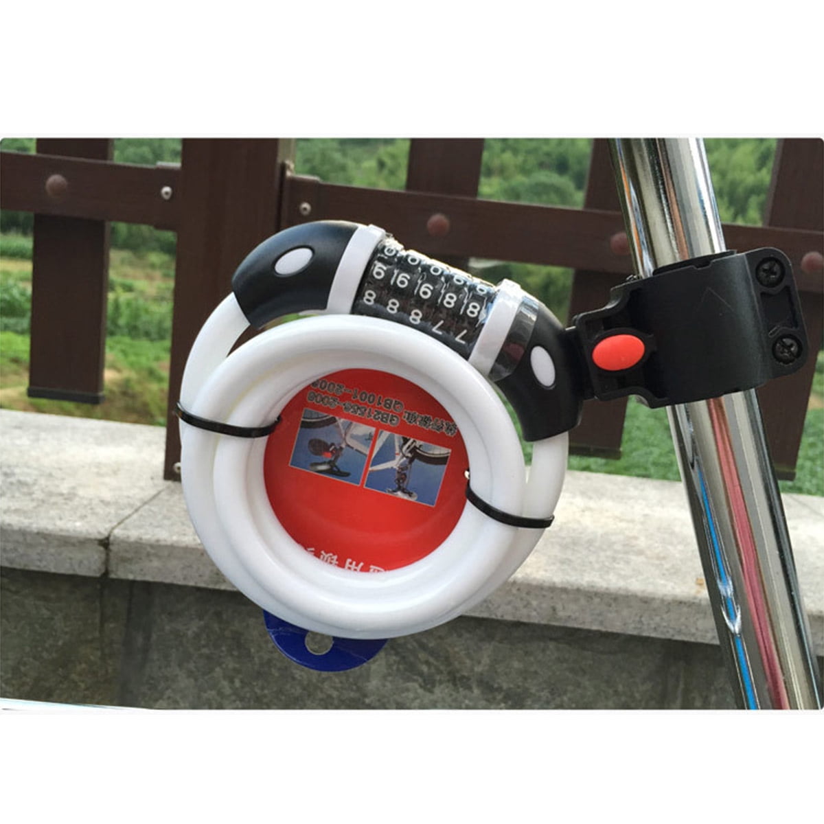 KAWELL Bike Lock Bicycle Chain Lock,with 5-Digit Resettable Number and Mounting Bracket,Combination Coiling Cable Lock Best for Bicycle Outdoors - 4 Feet x 1/2 Inch