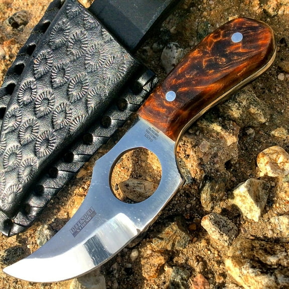 5.5' Defender Xtreme Full-Tang Skinner Hunting Knife with Brown Marble Handle