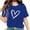 Blue, variant on Under $5,Lolmot Valentine Shirts for Women Cute Love Heart Shirts Graphic Tees Girls Casual Short Sleeve Tops Holiday Gift Tee