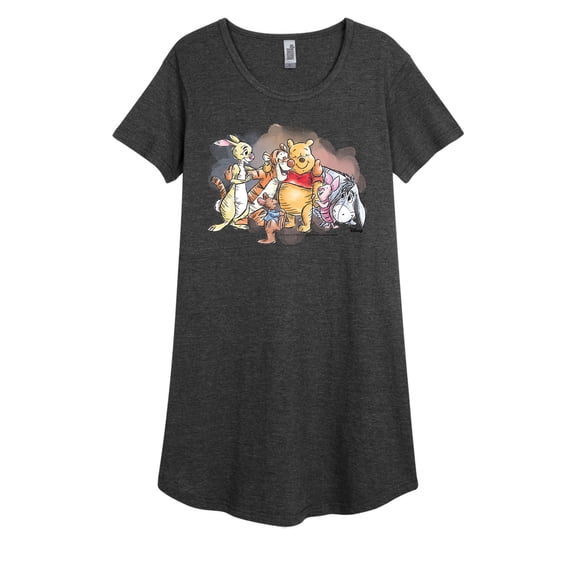 Disney - Winnie the Pooh - Pooh Bear And Friends Watercolor - Women's Comfy Casual Dress