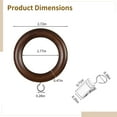 thumbnail image 4 of 24 Sets Wooden Curtain Rings with Clips, Black Walnut Curtain Rod Rings with Stainless Steel Hooks for 1 in Curtain Rods, Wooden Drape Rod Accessories for Drapes and Curtains, 4 of 5