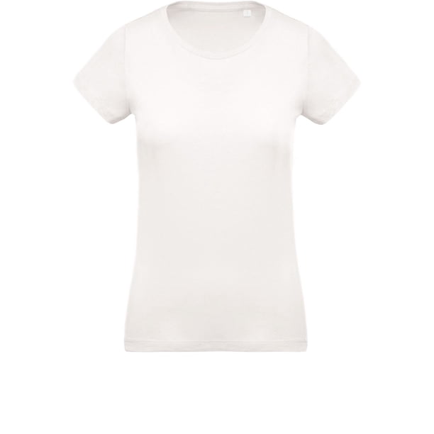 Kariban - Camiseta orgánica de cuello redondo para mujer (Crema)