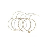 No Boundaries Women's Gold Tone 5pc Butterfly Choker Set