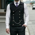 thumbnail image 2 of BVOFAR Mens Double Breasted Vests Business Casual Suit Waistcoats Groomsman Wedding Vests Black XL, 2 of 10