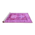 thumbnail image 2 of Ahgly Company Machine Washable Indoor Round Geometric Purple Traditional Area Rugs, 3' Round, 2 of 4