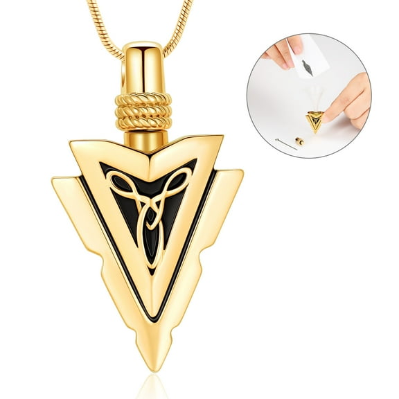 Arrowhead Urn Neckalce for Ashes Memorial Keepsake Infinity Ash Necklace for Human Ashes Spearpoint Arrowhead Cremation Pendant